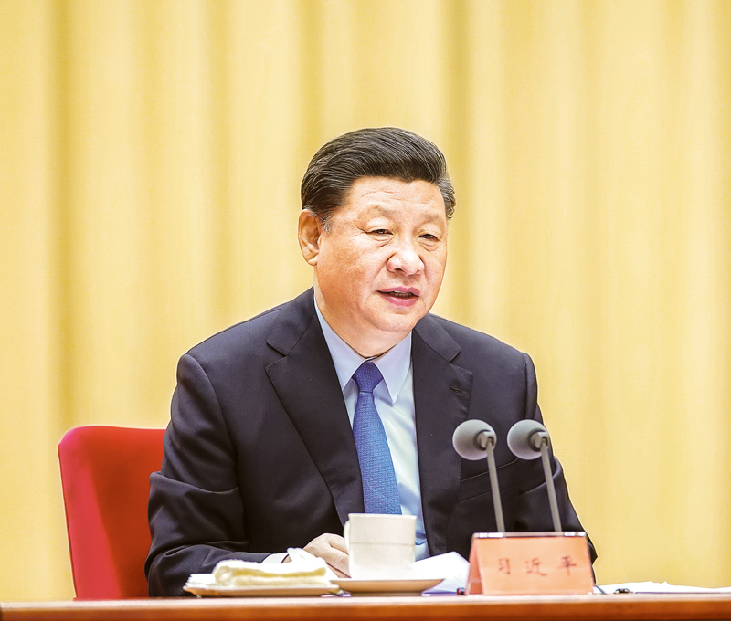 2019年5月31日，“不忘初心、牢記使命”主題教育工作會議在北京召開。中共中央總書記、國家主席、中央軍委主席習近平出席會議并發(fā)表重要講話。 新華社記者 鞠鵬/攝